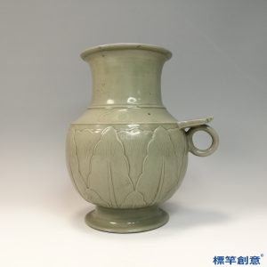 FC066 五代越窯青瓷仿契丹金銀器單耳廣口壺
