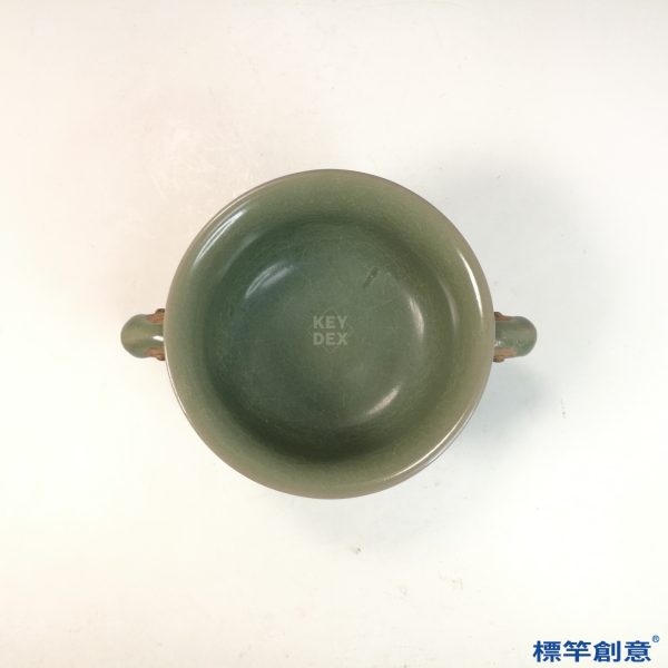 GB188 北宋鈞窯豆青釉刻螭龍高足簋式香爐：圖片 3