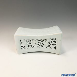 GC227 南宋湖田窯青白瓷鏤空刻花瓷枕頭枕