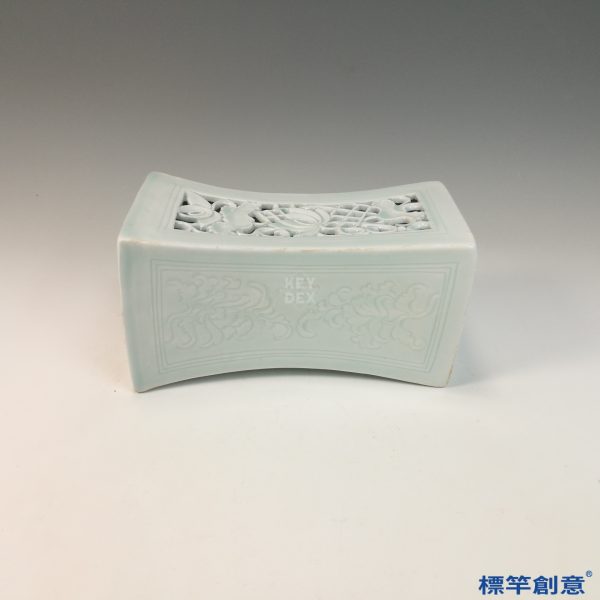 GC227 南宋湖田窯青白瓷鏤空刻花瓷枕頭枕：圖片 4