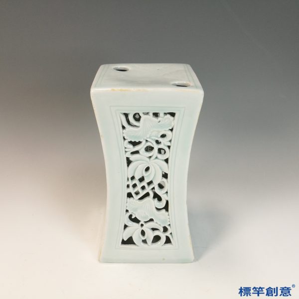 GC227 南宋湖田窯青白瓷鏤空刻花瓷枕頭枕：圖片 6