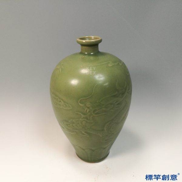 HB056 明代龍泉窯梅子青刻龍紋梅瓶：圖片 2