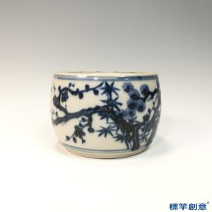 HB077 明代宣德青花繪梅花紋蛐蛐罐蟋蟀罐
