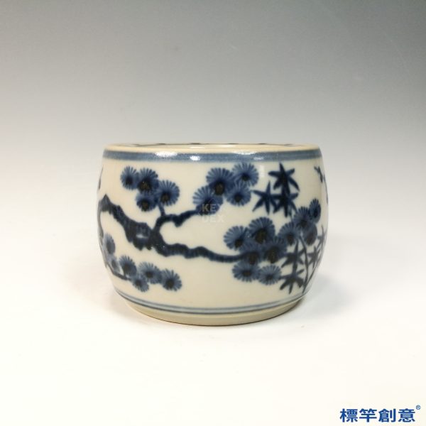 HB077 明代宣德青花繪梅花紋蛐蛐罐蟋蟀罐：圖片 8
