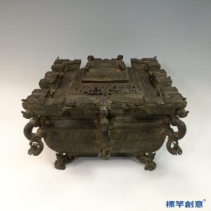 CB014 戰國時期青銅器蟠螭紋方形冰鑒