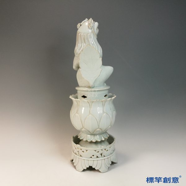 GC232 南宋湖田窯青白瓷蓮瓣獅鈕復層薰香爐：圖片 7