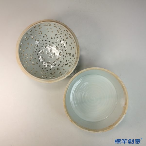 GC233 南宋湖田窯青白瓷鏤空刻花卉紋圓形大薰爐：圖片 5