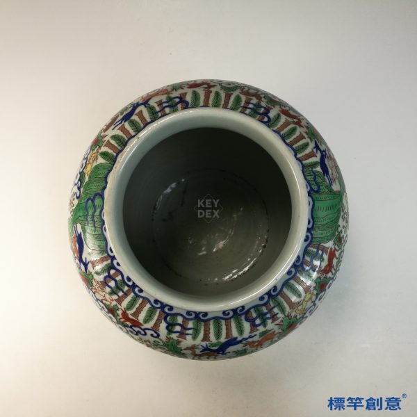 HB085 明代萬曆五彩繪百鹿紋大罐：圖片 3