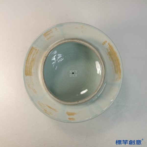 HB086 明代嘉靖青花礬紅繪魚藻紋豆式蓋罐：圖片 6
