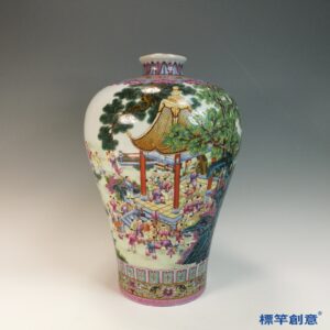 IA087 清雍正官窯粉彩繪百子圖梅瓶