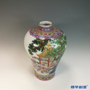 IA087 清雍正官窯粉彩繪百子圖梅瓶