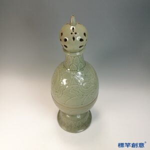FC085 五代越窯淺青釉秘色瓷仿佛塔寶珠相輪式薰香爐