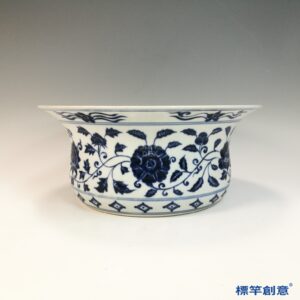 HB150 明宣德青花纏枝花卉紋臉盆