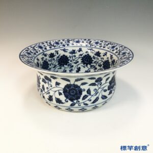 HB150 明宣德青花纏枝花卉紋臉盆