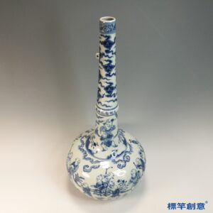 HB152 明成化青花童子行樂圖鶴頸瓶