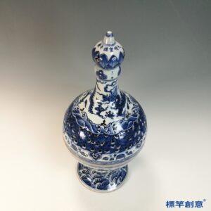 HB153 明宣徳青花鏤空纏枝蓮紋高足香薰爐