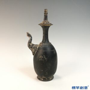 DE023 東漢黑陶象首佛教淨瓶