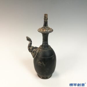 DE023 東漢黑陶象首佛教淨瓶