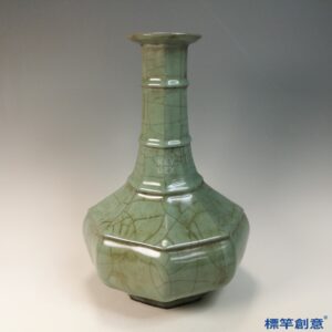 GC257 南宋官窯淡青瓷大竹節瓶