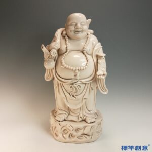 HB159 明代德化窯白釉彌勒佛立像