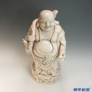 HB159 明代德化窯白釉彌勒佛立像