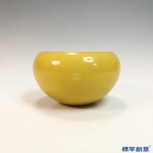 IA110 清光緒官窯高溫黃釉佛前御用淨水缽