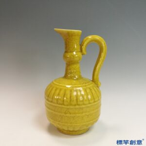 HB178 明宣德黃釉仿西亞青銅器執壺花澆
