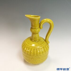 HB178 明宣德黃釉仿西亞青銅器執壺花澆